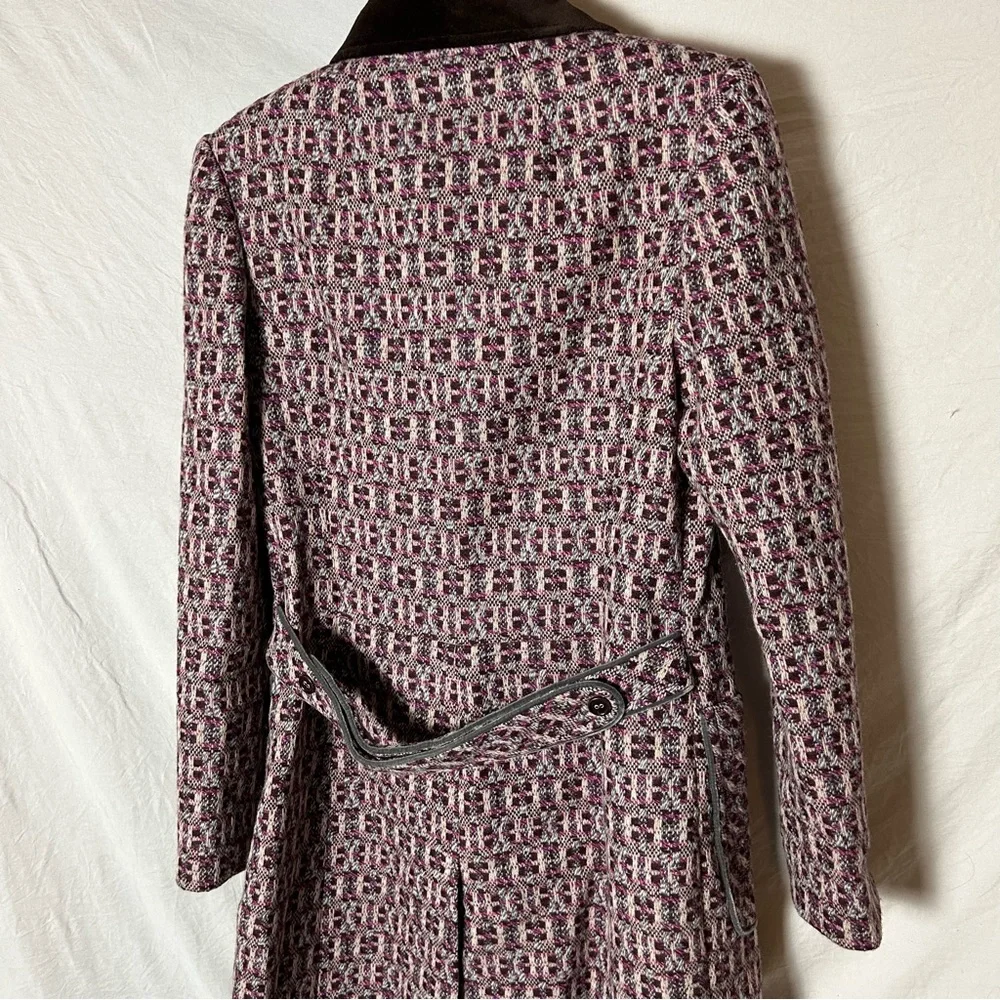 Ted Baker Vintage Wool Tweed Button Front Coat US 4-6 Small - Picture 5 of 6